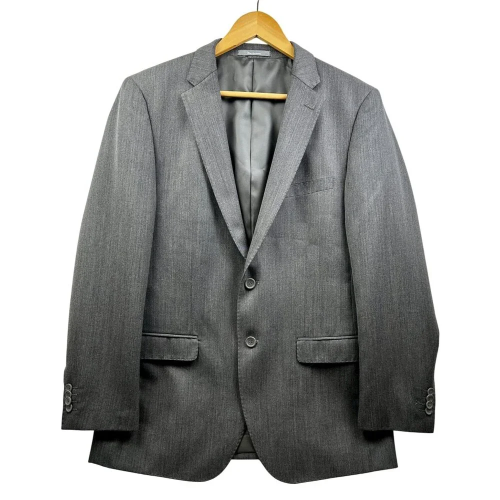 Massarotti Italy Men’s‎ Blazer Jacket 42R Gray Wool Blend Two Button Suit Coat